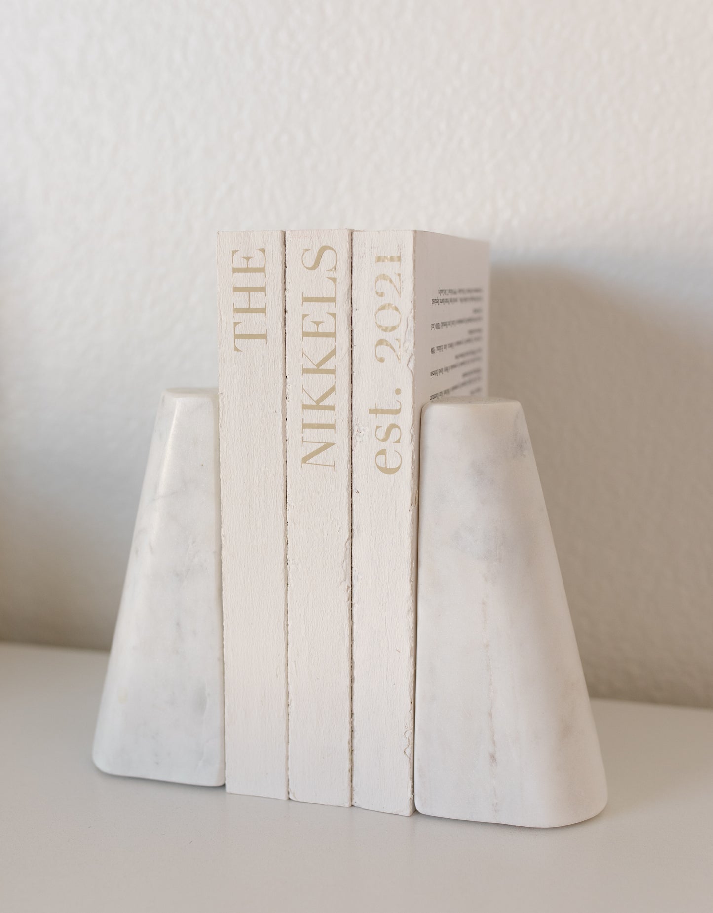 Custom Books - White Book with Beige Lettering